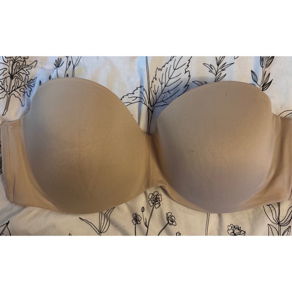 Maidenform Full Figure Beige Strapless Lift Underwire Bra, 40D - Picture 1 of 5